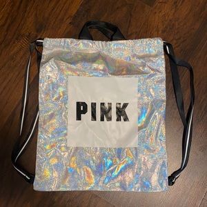 PINK Drawstring Backpack Tote
